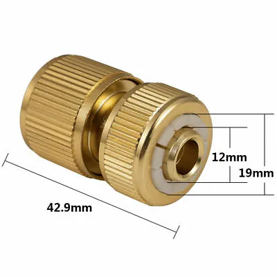 1/2  Brass Hose Connector Garden Watering Water Hose Pipe Tap Adaptor Fitting • £6.98