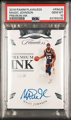 2019 Panini Flawless Magic Johnson Pop 2 Premium Ink Auto PSA 10 • $600