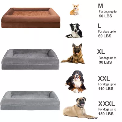 Dog Bed Memory Foam All Round Bolster Pet Sofa 33x25/36x27/41x29/45x35/53x42inch • $32.99
