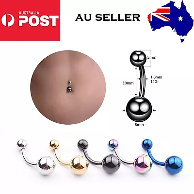 316L Titanium Surgical Steel Belly Banana Body Piercing Jewelry Bar Ring Navel • $5.80