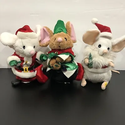 Gemmy Dancing Santa Elf Christmas Hamster Mouse Sings Holiday Music Lot Of 3 • £43.67