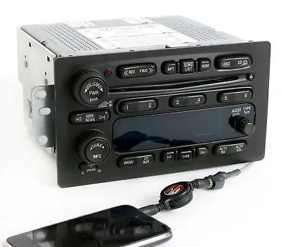 UNLOCKED Chevy GMC 2003-05 Truck Radio AM FM 6 Disc CD W Aux On Pigtail 15196055 • $276.25