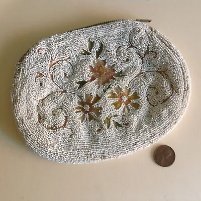$9.99 • Buy Vintage Beaded Coin Change Purse Mid Century.