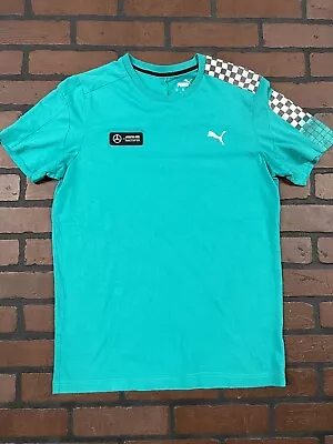 Puma Mercedes AMG Petronas F1 Racing Shirt Teal Med • $21.99