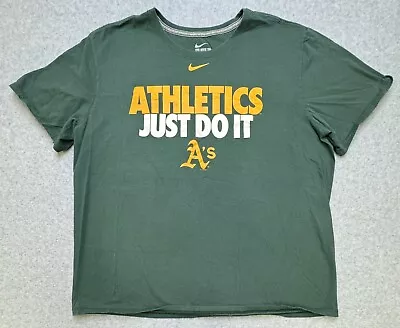 Nike Oakland Athletics Just Do It T-Shirt Size 2XL Nike Baseball Green MLB • $14.99