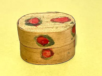 Vintage Hand Made Wood & Painted Magic Pill Box 1-&-7/8 X 1-&-1/4 . • $45