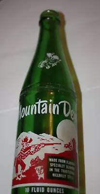 Vintage Mountain Mt Dew Green Glass Bottle 10 Oz • $8