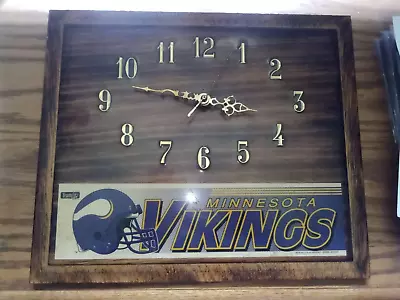 Minnesota Vikings Wall Clock Wood 14in X 12in Man Cave Office Decor Vintage NFL • $45.99