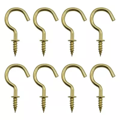 7/8 Inches 50Pcs Brass Plated Ceiling Hooks Cups Screw Hooks • $12.72