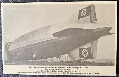 ZEPPELIN Hindenburg  LZ 129  Postcard Being Walked Out Of Her Hanger C1936 • £10