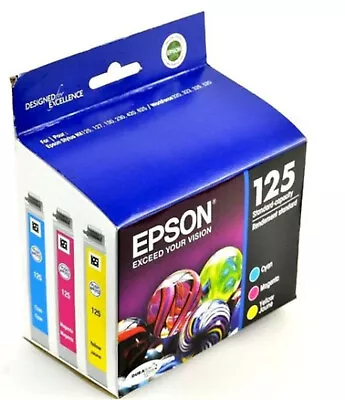 NEW SEALED Epson 125 Standard Capacity Color Multi-Pack CMY Ink Cartridges • $21.80