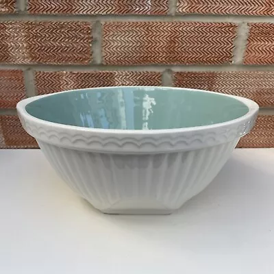 Easimix Mixing Bowl By T.G. Green & Co Vintage Teal And Cream - Scalloped - 10’ • £24