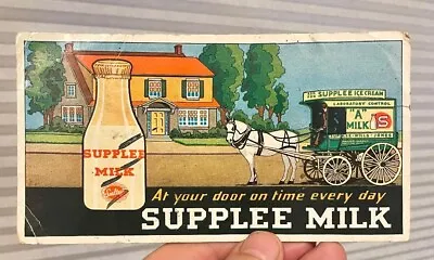 SUPPLEE MILK Advertising Dairy Card Bottle Cardboard Horse NY • $10