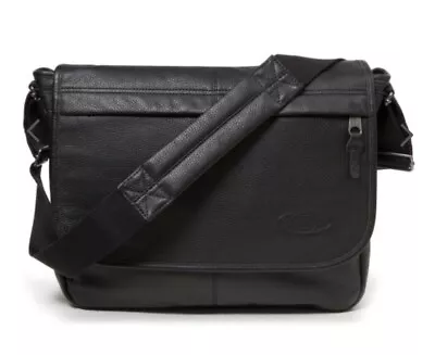 Eastpak Delegate Black Leather Shoulder Bag • £85