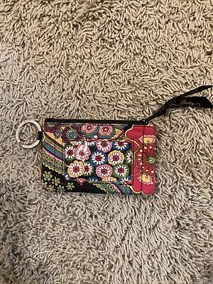 Retired Vera Bradley Symphony In Hue Zip Keychain Credit Card Wallet Coin Purse • $9.99