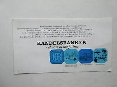 1969 Copenhagen Handelsbank Money Currency Converter Card Denmark • $12.99