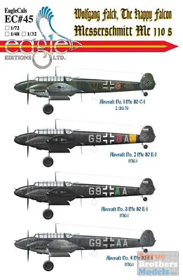 ECL32045 1:32 Eagle Editions Me110's Wolfgang Falck The Happy Falcon Bf110C-1 • $23.69
