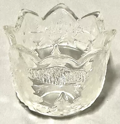 Mikasa Clear Crystal Christmas Themed Etched Vintage Votive Candle Holder • $20