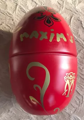 Maxim's Red Collectible Egg Tin-5.5 -euc! • $9.99