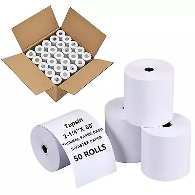 2-1/4'' X 50' Thermal Receipt Paper - Credit Card Paper Rolls Thermal - Cash ... • $28.26