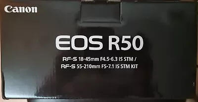 £989 • Buy Canon R50 RF-S 18-45mm And 55-210mm Twin Lens Kit