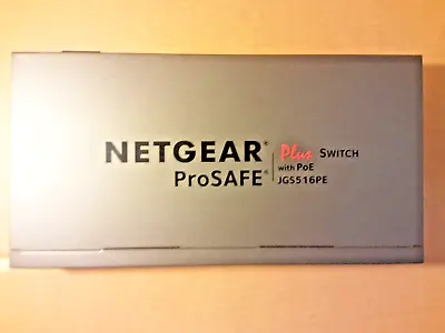 Netgear Prosafe Plus Switch 16 Port Gigabit PoE PoE JGS516PE (G-1) NO PSU • £64.99