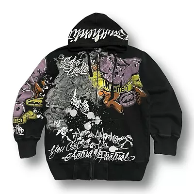 Ecko Unlimited Y2K Graffiti Zip Up Hoodie  Size M • $95