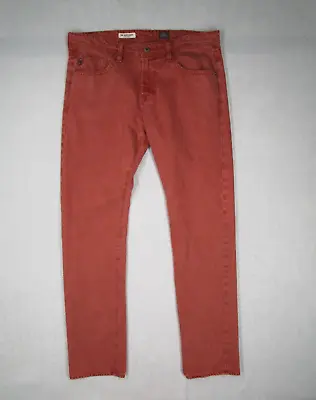 Adriano Goldschmied Jeans Mens 33 Red Matchbox Slim Straight Made In USA 33x33 • $32.99