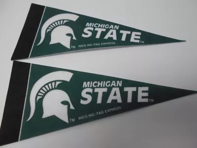 4 Michigan State Spartans Felt Pennants. 9  X 4   #32 • $7.99