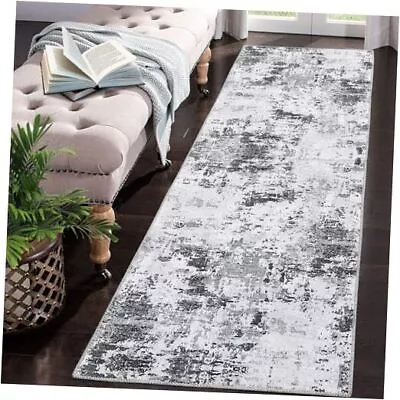 Area Rug 2x10 Runner Rugs Long Hallway Rug Washable 2 X 10 Feet Light Grey • $58