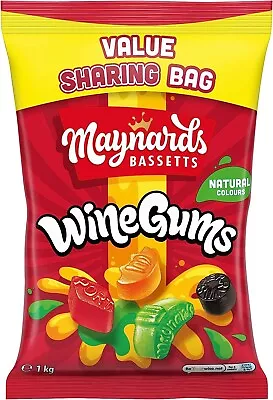 Maynards Bassetts Wine Gums Giant Sweets Sharing Bag 1 Kg • £89.99