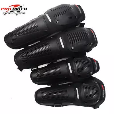 Motocross Racing Sport KNEE SHIN GUARDS MOTO-X Pro Biker Enduro Armour 4 Pads MX • $25.25