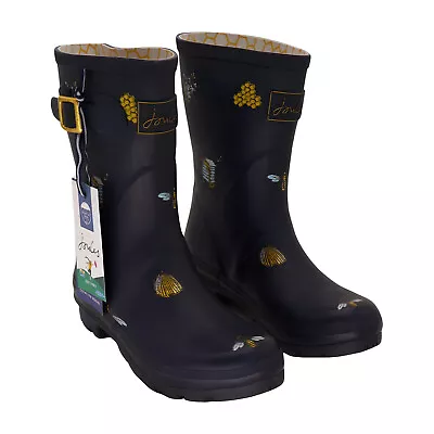 Joules Navy & Yellow Bee & Honey Molly Welly Rain Boot Womens Shoes NVYBEE Siz • $59