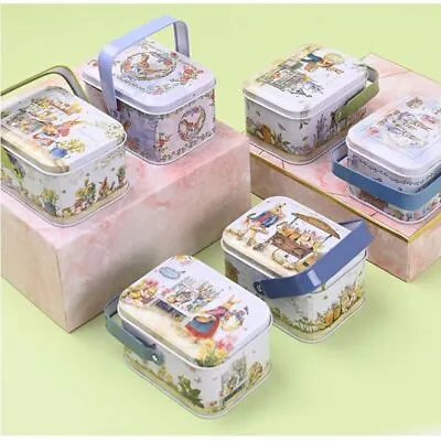 Easter Decorative Supplies Tin Box Cookie Box Portable Rabbit Gift Box Tin Box • £5.66