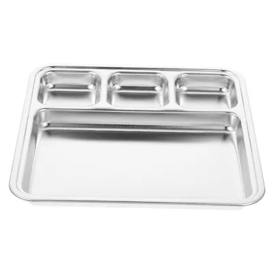  Stainless Steel Grid Plates For Kids Compact Serving Platter Metal • £15.39