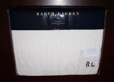 Ralph Lauren Bradbury Throw Blanket New Hand Worked Cableknit • £119.54