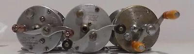 6 Vintage Fishing Reels South Bend Flueger JA Love JC Higgins Bronson Baitcast • $49.99