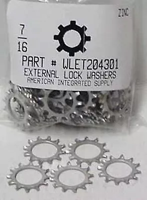 7/16 External Tooth Lock Washers Steel Zinc Plated (25) • $11