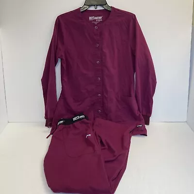 Grey's Anatomy Pro Wear By Barco Nurses Scrub Full Set Size Small Wine • $25