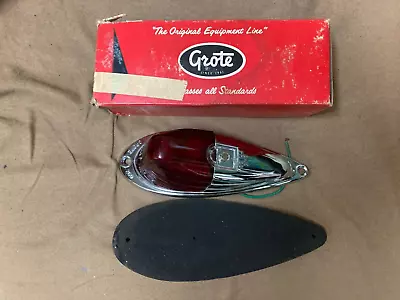 Vintage Grote #260 NOS Chrome Cab Clearance Light W/red Lens & Mounting Pad NIB • $19.99