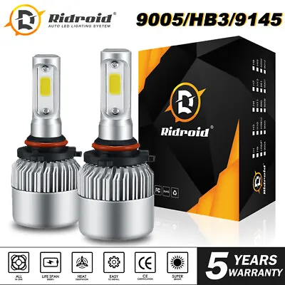 Pair 9140 9145 H10 HB3 9005 LED Fog Light 120W COB 6000K White Driving DRL Bulb • $10.98