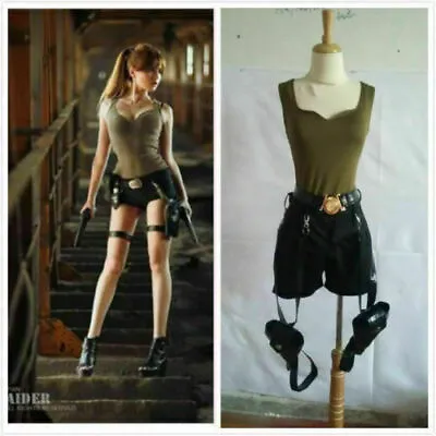 Hot！Tomb Raider Lara Croft Cosplay Costume Full Set • £39.96