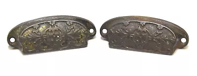 2 Vintage Matching Cast Iron Eastlake Style  Drawer Pulls / Handles • $17.99