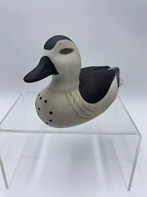 Vintage Black And White Duck Porcelain Figurine Small Decor  • $6.99