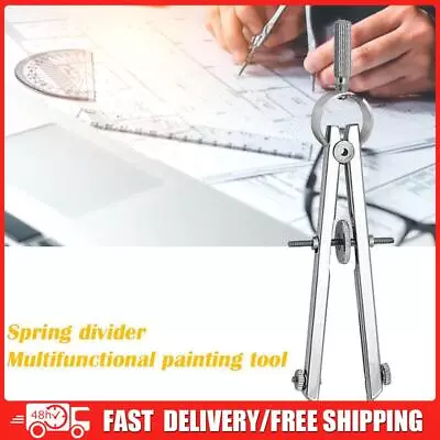 Spring Protractior Compasses Math Geometry Set With Lock Precision Drawing Tool • £7.06