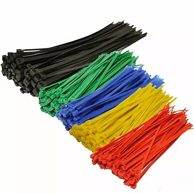 500 Pieces 8 & 4  Assorted Size & Color Nylon 18 Lbs Cable Zip Ties Self Locking • $8.19