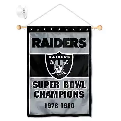 Las Vegas Raiders 2 Time Champions Mini Window Banner Hanging With Suction Cup • $24.95