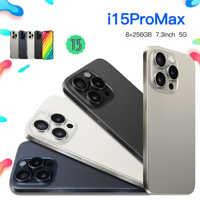 New I15 Pro Max Smartphone 7.3  Android Dual SIM 8GB+256GB Unlocked Mobile Phone • $119.99