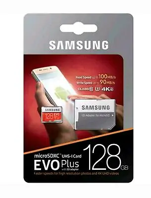 SAMSUNG EVO Plus 128GB MicroSD Micro Flash Memory Card W/ SD Adapter • $13.99