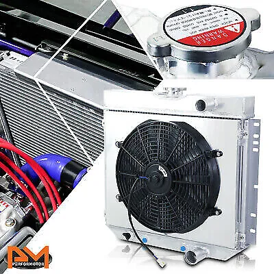 For 67-70 Ford Mustang/Falcon V8 Aluminum 3-Row Cooling Radiator W/Fan Shroud • $196.89